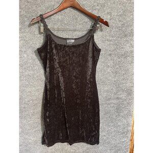Top Style Dress Womens XS Black Velvet Scoop Neck Slip Mini Party Made USA